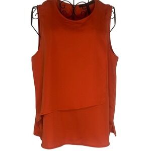NWT BCBGMAXAZRIA Chic Orange Sleeveless Double Layer‎ Blouse
